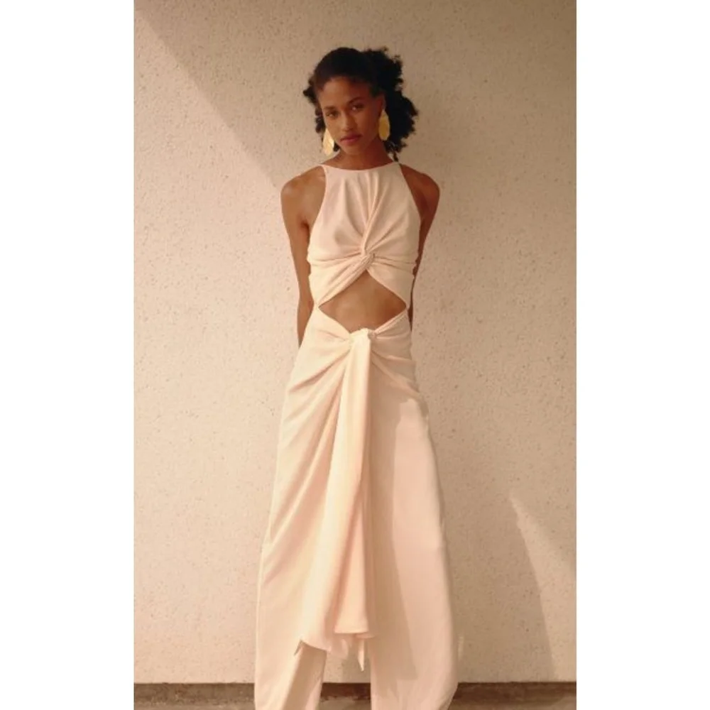 Andrea Iyamah Aminata Jumpsuit in Champagne, Sz L (NWT) - Picture 8 of 15